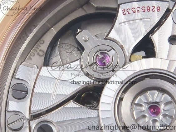 0121 Modern De Ville Date RG MKF 1:1 Best Edition White Textured Dial Roman Marker on Brown Leather Strap A 7752